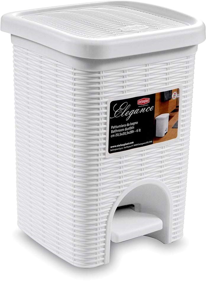 

Ведро с педалью Stefanplast Elegance 20.5х20.5х28 см 6 л Белое