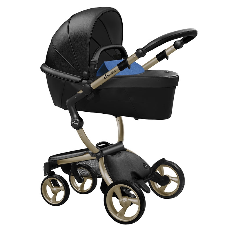

Коляска Mima Xari royal blue шасси champagne strarter pack denim blue