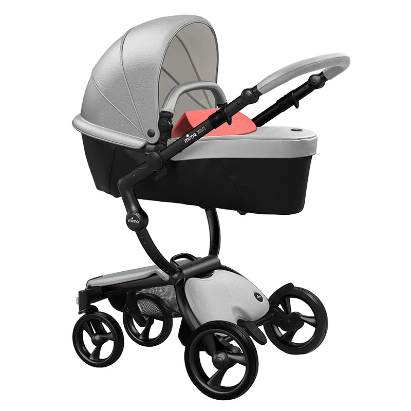 

Коляска Mima Xari argento шасси black BB strarter pack coral red