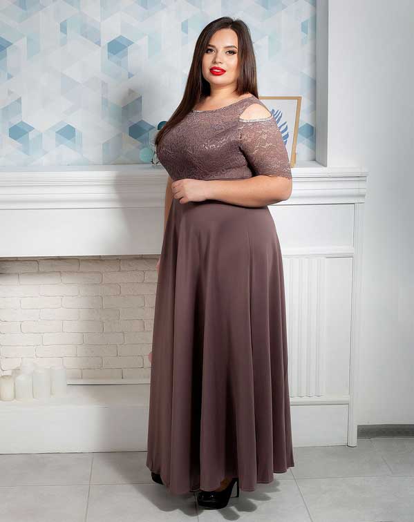 

Платье Angelina 10735 кофейное, Платье Angelina 10735 кофейное 52