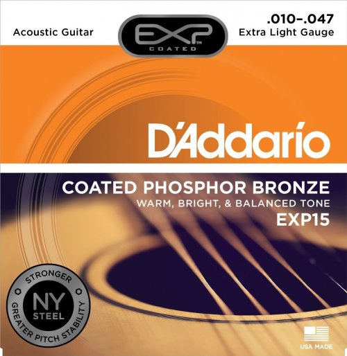 

D'Addario EXP15 Coated Phosphor Bronze 10-47 Extra Light