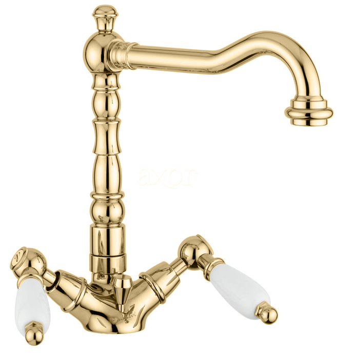 

Смеситель для умывальника Emmevi Deco Сeramica OR121613 (золото)