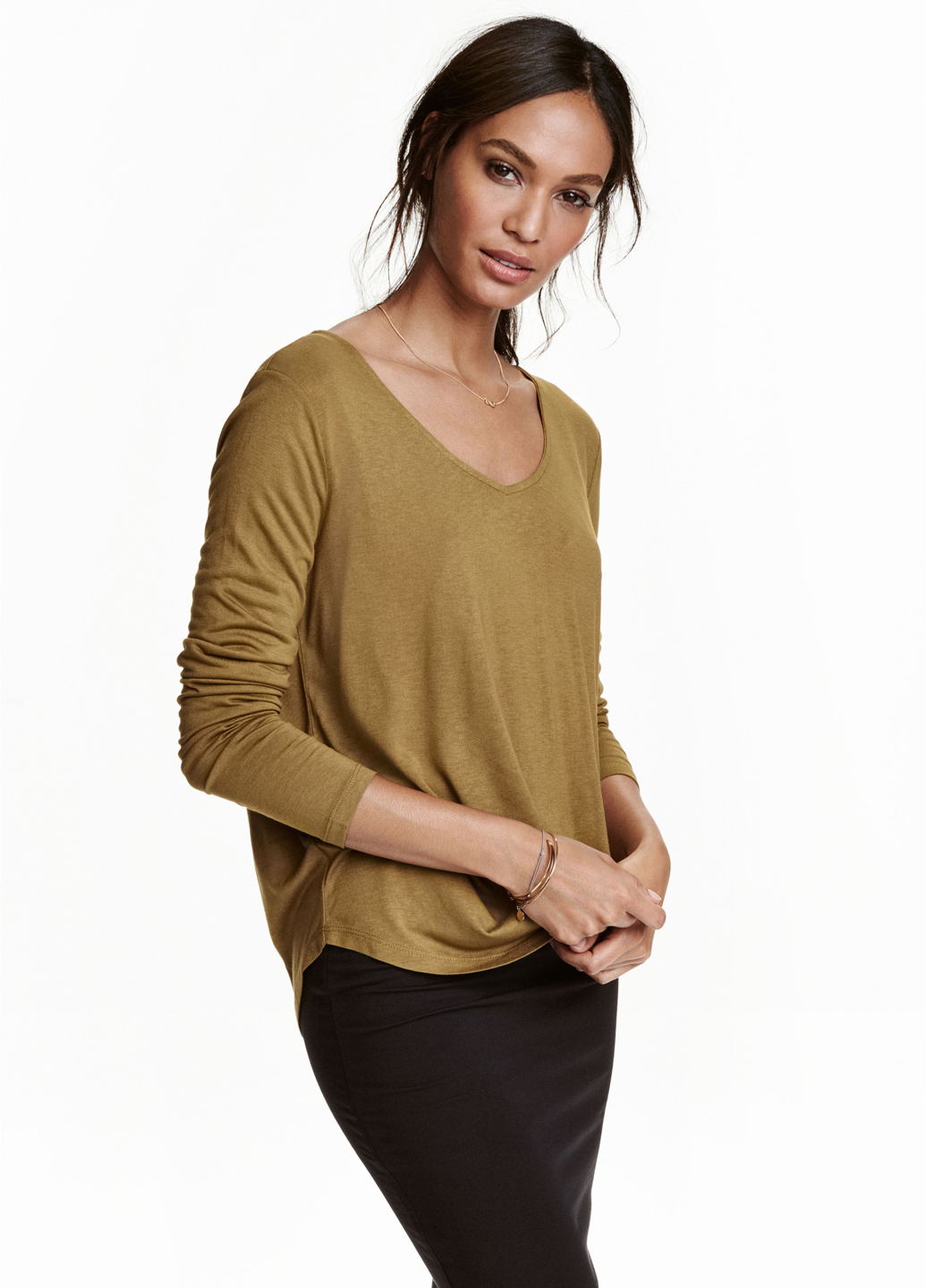 

Джемпер H&M XS Оливковый 0363505_хаки_01