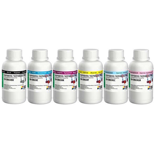 

Комплект чернил CW EPSON TX650 BK/С/LC/LM/M/Y (CW-EW650SET02) 6*200г