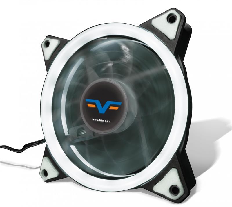 

Вентилятор Frime Iris LED Fan Single Ring White (FLF-HB120WSR); 120х120х25мм, 3-pin+4-pin