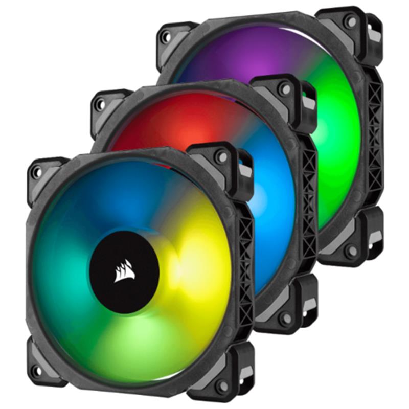 

Вентилятор Corsair ML120 Pro RGB 3 Fan Pack (CO-9050076-WW), 120x120x25мм, 4-pin, черный