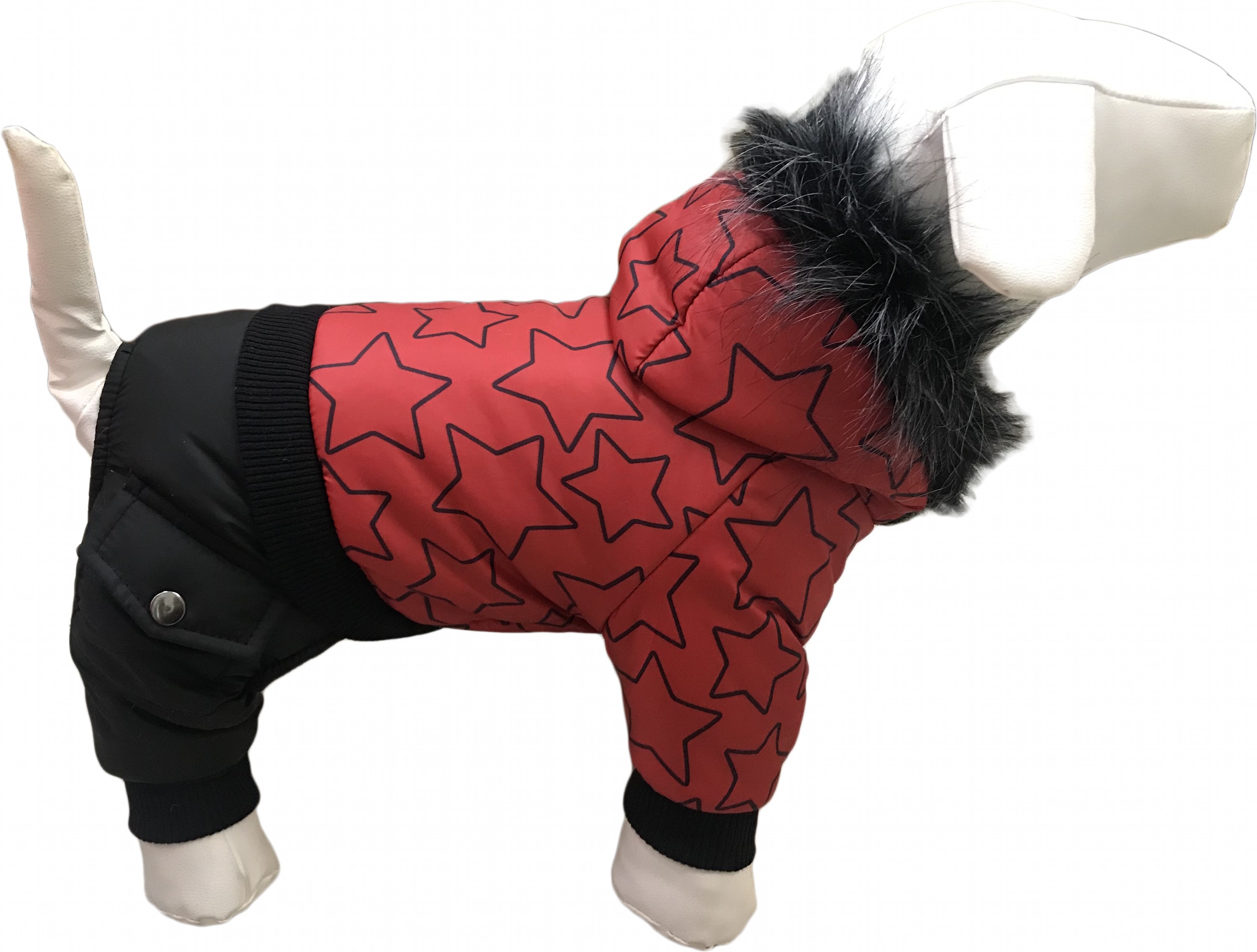 

Зимний комбинезон для собак Dogs Bomba 3 звезды красный A-57/3