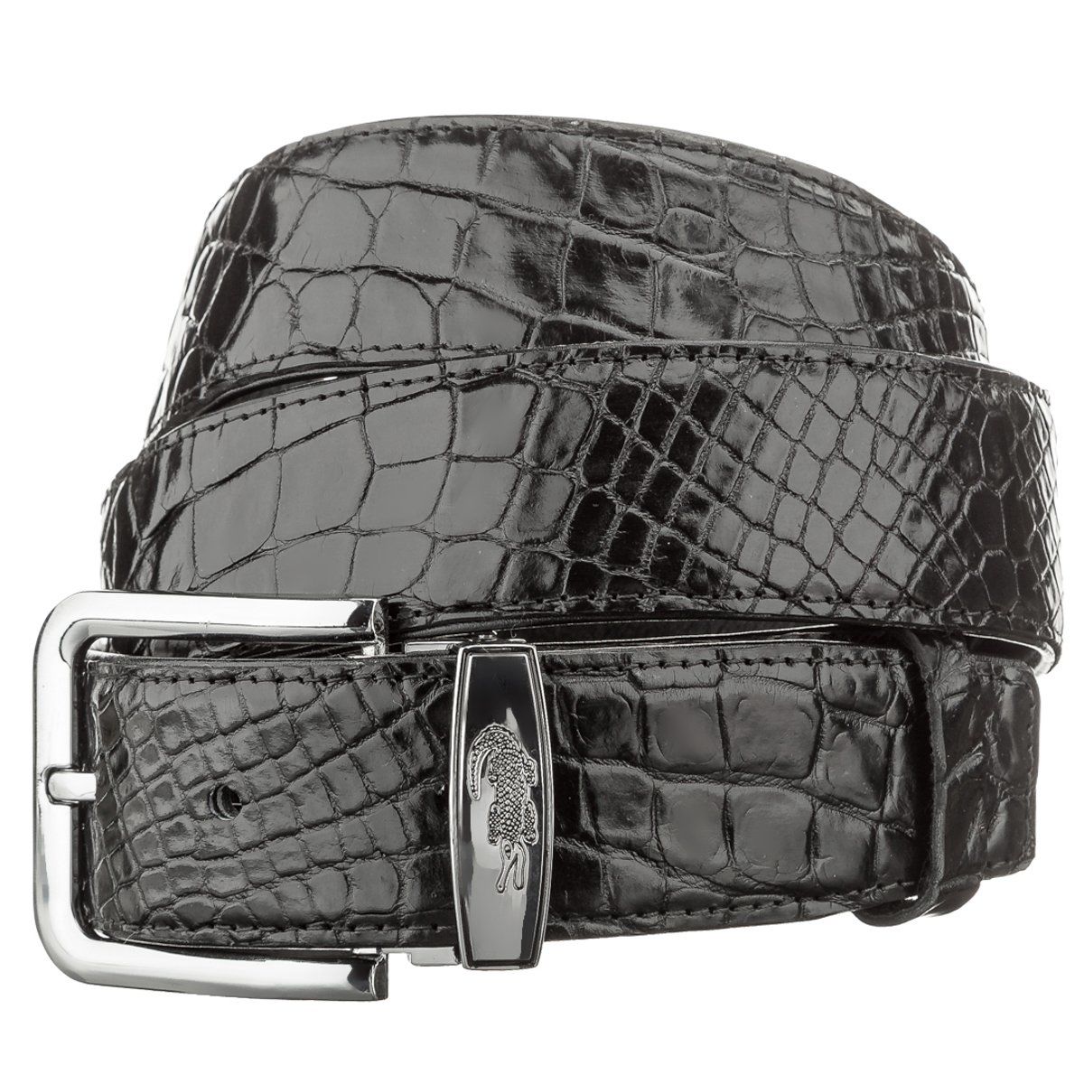 

Ремень CROCODILE LEATHER 18602 из натуральной кожи крокодила Черный