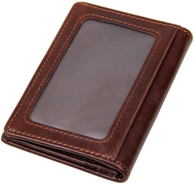 

Визитница Vintage 14450 с отделением для карточек Коричневая