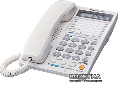 Акція на Panasonic KX-TS2368RUW White (двухлинейный) від Rozetka UA