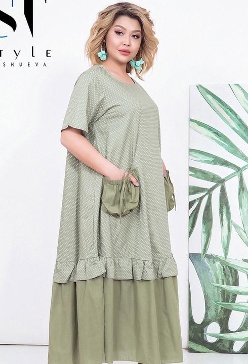 

Платье G&M k-55432 универсальный 50-56 Размер цвет хаки