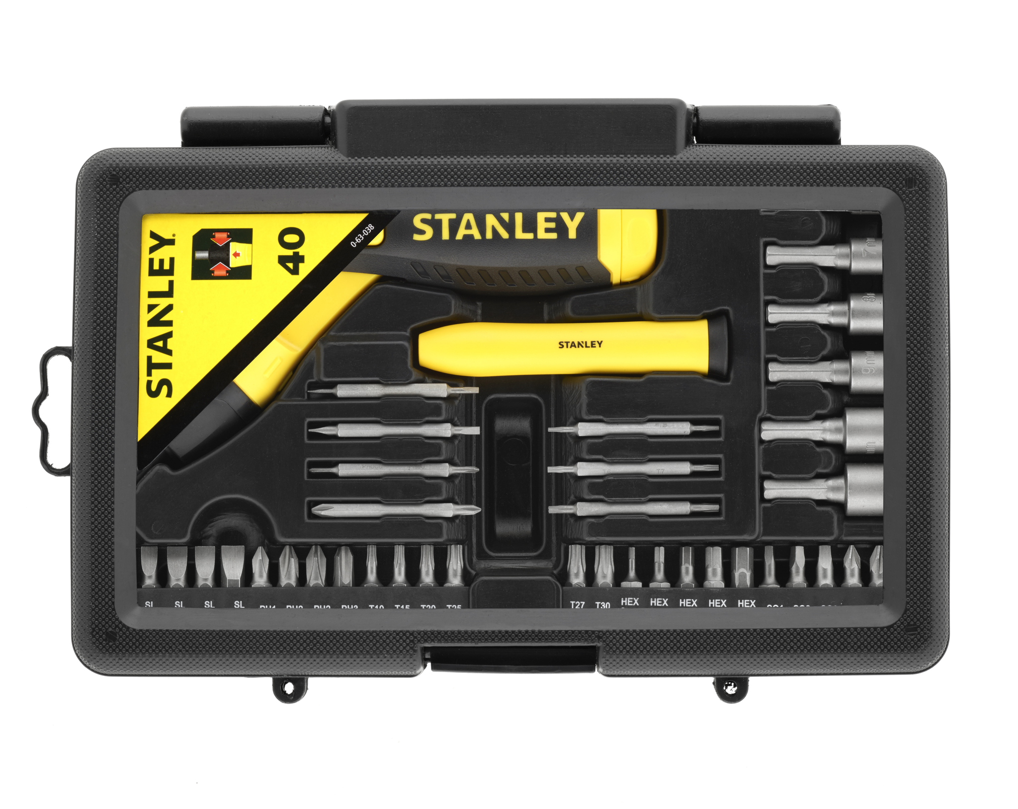 

Викрутка Stanley Pistol Grip Ratchet з храповим (заскочним) механізмом і змінними бітами (0-63-038)
