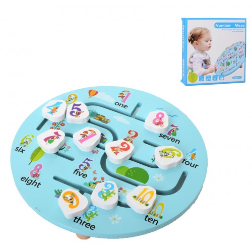 

Деревянный бизиборд-лабиринт Tree Toys Изучаем цифры Английский язык