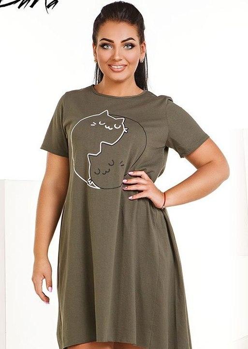 

Платье G&M k-42564 - Размер цвет хаки, Платье G&M k-42564 48-52 Размер цвет хаки