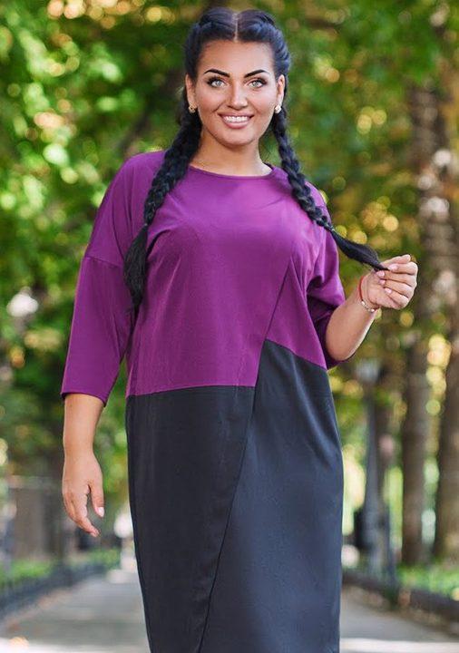 

Платье G&M k-45610 54-56 Размер цвет черный + сиреневый