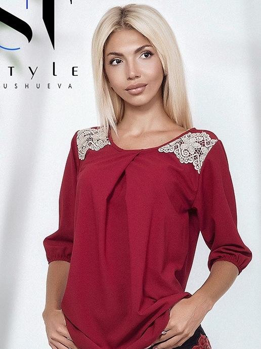 

Блузка G&M k-45901 - Размер цвет бордовый, Блузка G&M k-45901 46-48 Размер цвет бордовый