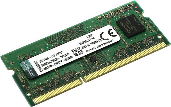 

Оперативная память Kingston SODIMM DDR3L-1600 4096MB PC3L-12800 (KVR16LS11/4)