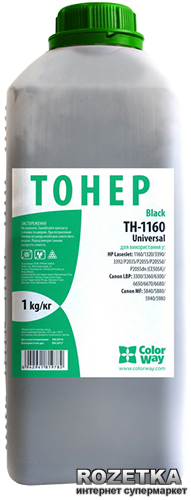 

Тонер ColorWay HP LJ 1160/1320/2015/2055 Bottle 1 кг (TH-1160-1B)