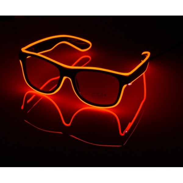 

Очки светодиодные прозрачные El Neon ray red неоновые