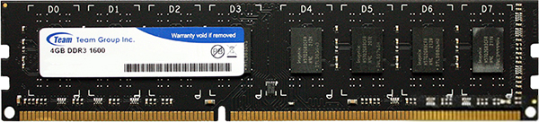 

Оперативная память Team Elite DDR3-1600 4096MB PC-12800 (TED34G1600C1101)