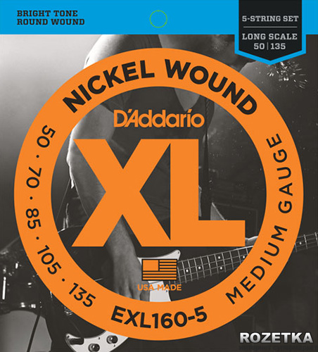 

D'Addario EXL160-5 Nickel Bass XL Medium 5-String (50-135)