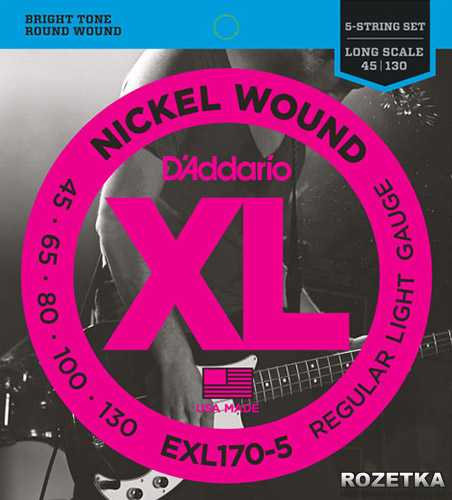 

D'Addario EXL170-5 Nickel Bass XL Medium 5-String (45-130)