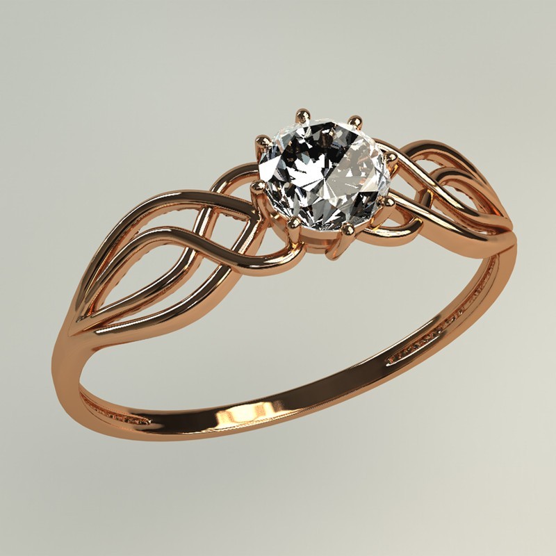 

Золотое кольцо с фианитом 6423 Размер 16,5