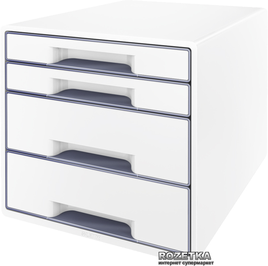 

Шкафчик Leitz WOW CUBE 4 ящика Белый с серым (5213-20-01)