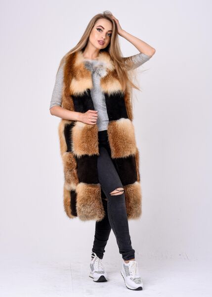 

Жилетка BG-Furs из лисы с комбинированными вставками 44 Золотистая (Р-Ж-Х-Шахматка-Лиса-44)