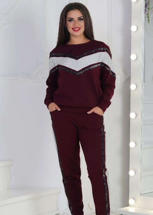 

Спортивный костюм G&M k-50487 54 Размер цвет марсала