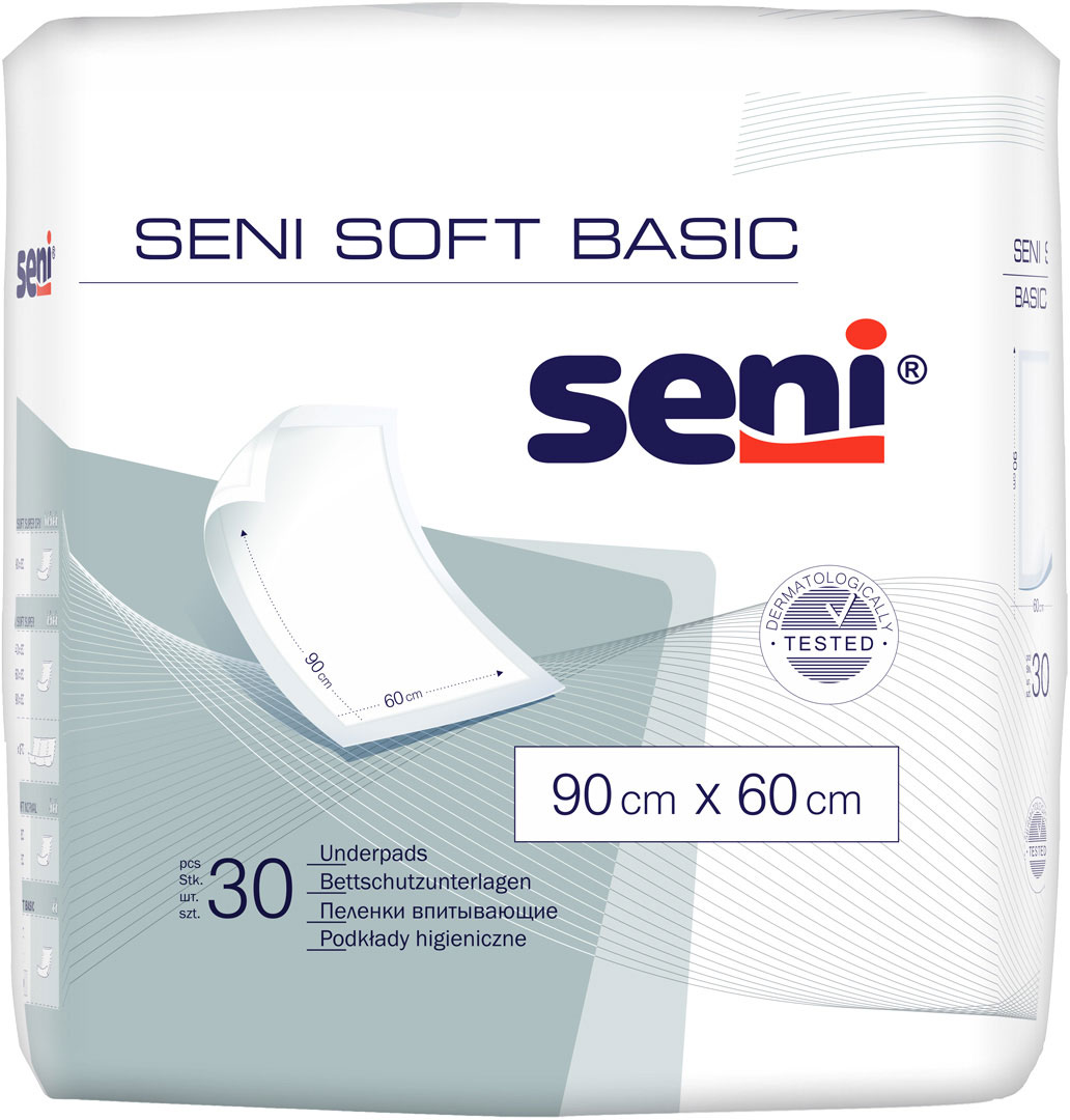 Акція на Одноразовые пеленки Seni Soft Basic 60х90 см 30 шт (5900516692315) від Rozetka UA