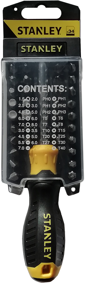 

Викрутка Stanley Multibit зі змінними вставками 33+1 предмети (STHT0-70885)