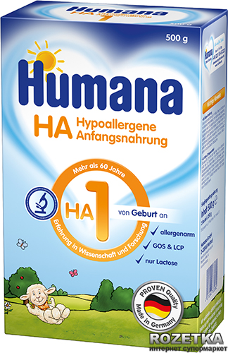 

Молочная сухая гипоаллергенная смесь Humana НА 1 с LC PUFA 500 г (4031244763280)