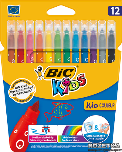

Фломастеры BIC Kid Coleour 12 цветов 12 шт (3270220002727)