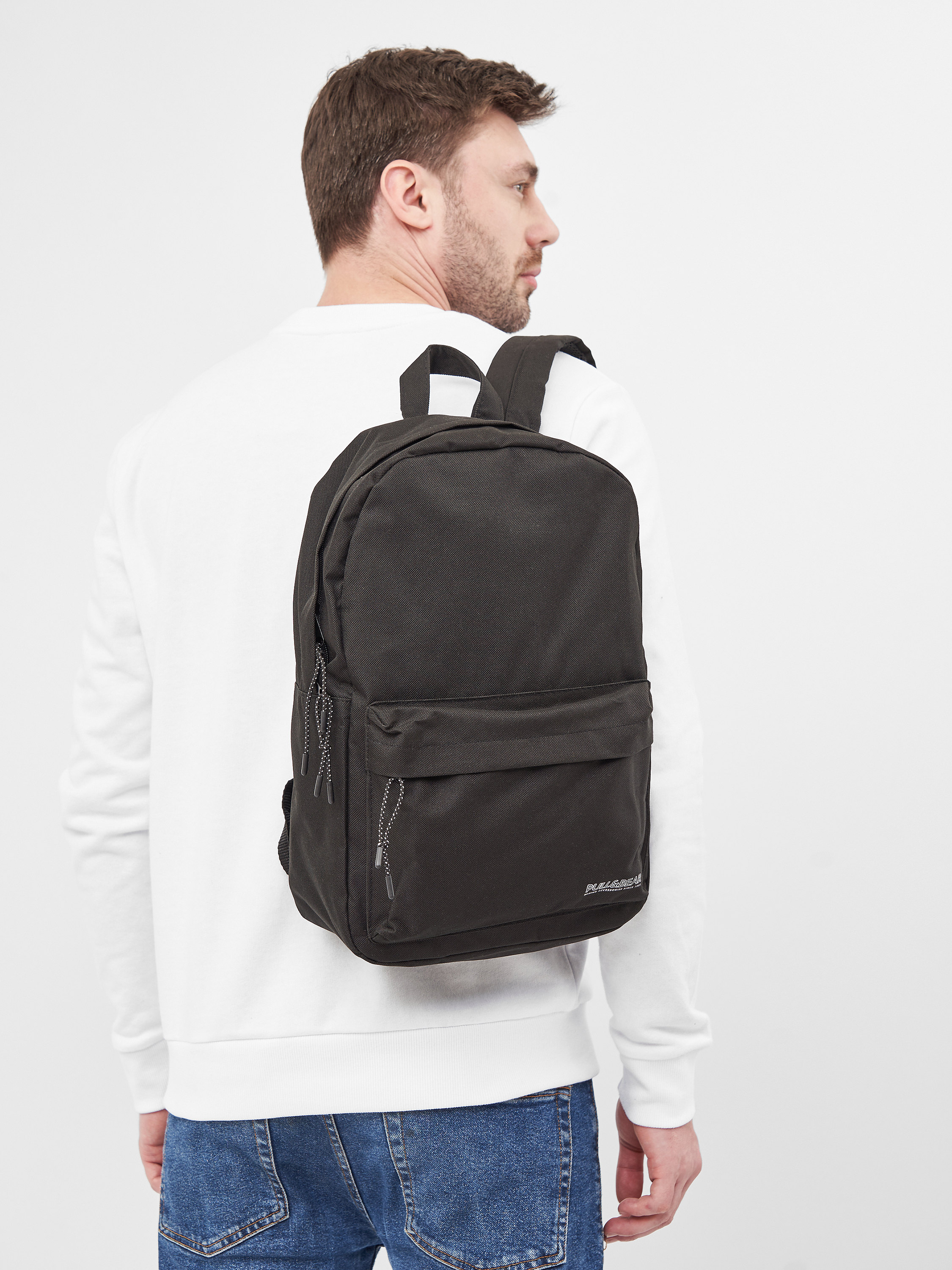 Pull and bear outlet black backpack