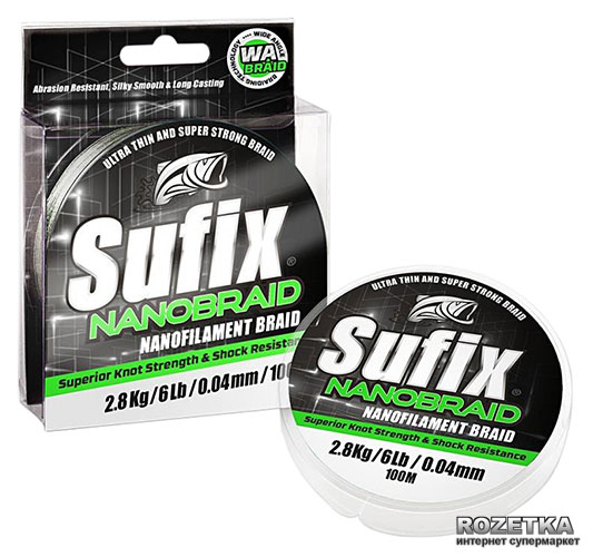 

Шнур Sufix NanoBraid 100 м 0.08 мм 3.7 кг Aqua Camo (DS1WGA0741QA91)