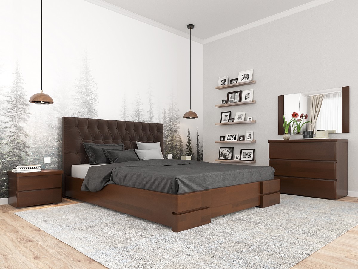 

Кровать Arbordrev Камелия ромб с механизмом (160*200) бук Яблоня локарно