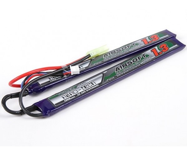 

Аккумулятор LiPo 2S 7.4V 1300mah 25-50C mini tamiya нунчаки Turnigy nano-tech для страйкбола