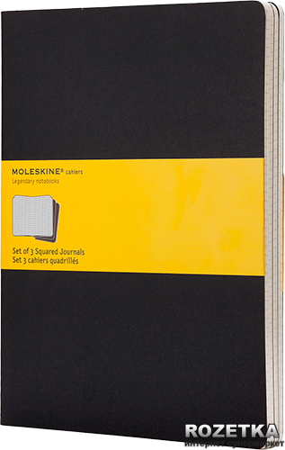 

Блокнот Moleskine Cahier 19 х 25 см 120 страниц в клетку Черный 3 шт (9788883705021)