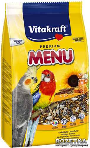 Акция на Повседневный корм для нимф и больших попугаев Vitakraft Menu 3 кг (4008239214270) от Rozetka UA