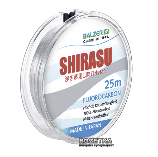 

Леска Balzer Shirasu Fluorocarbon 25 м 0.35 мм 8.2 кг (12092 035)