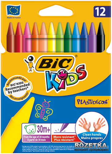 

Карандаши восковые BIC Plastidecor 12 цветов (829770/920299)