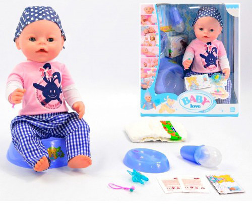 

Пупс BABY love малыш с аксессуарами (9 функций) R91063-BL013A