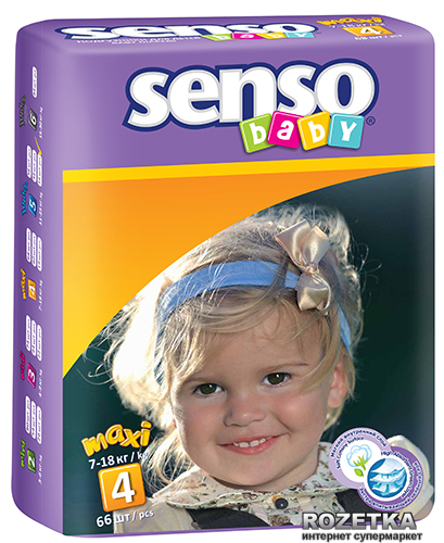 

Подгузники Senso Baby Maxi 4 (7-18 кг) 66 шт (4810703000568)