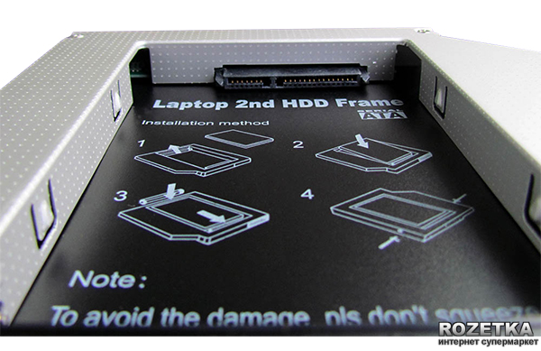 Адаптер підключення Grand-X HDD 2.5" в відсік приводу ноутбука SATA/mSATA (HDC-24) — фото 5