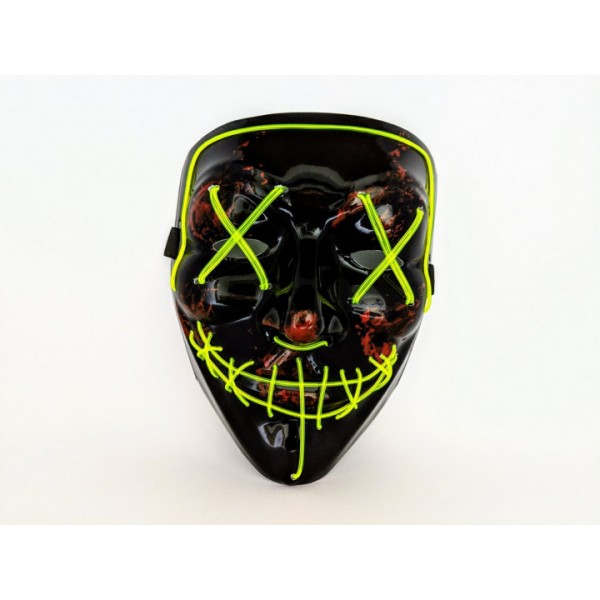 

Неоновая светящаяся маска Purge Mask Судная ночь Желтая