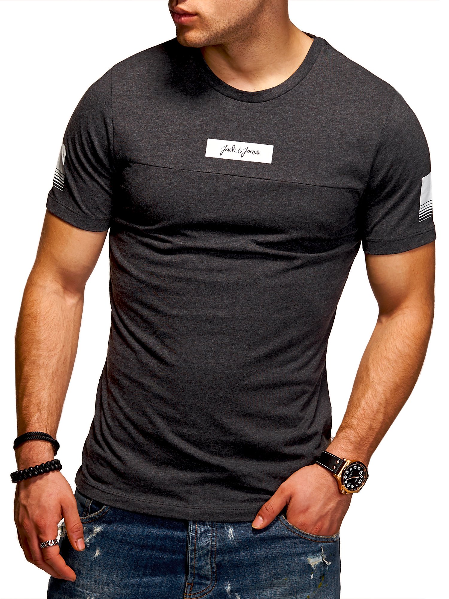

Футболка Jack & Jones Dark Grey Melange XXL темно-серый