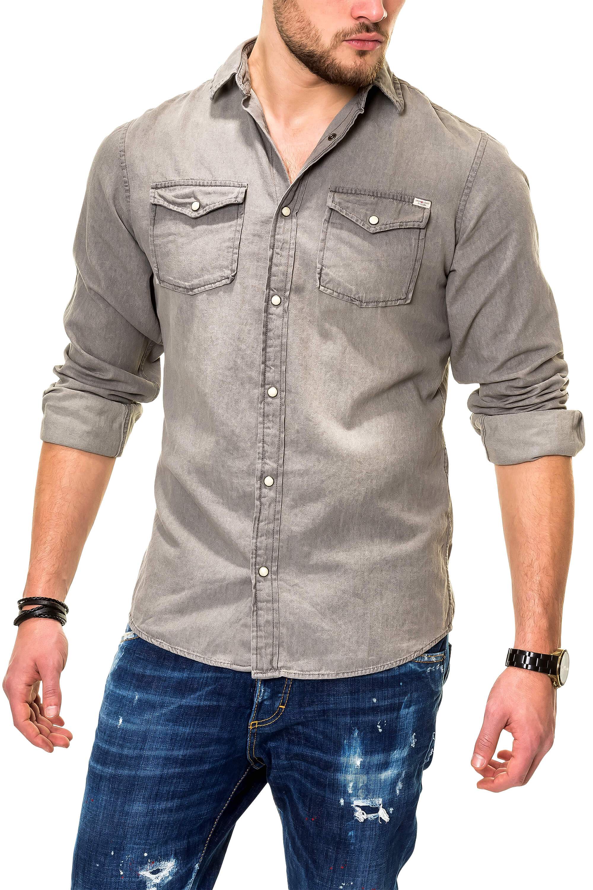 

Рубашка Jack & Jones Light Grey Denim S светло-серый