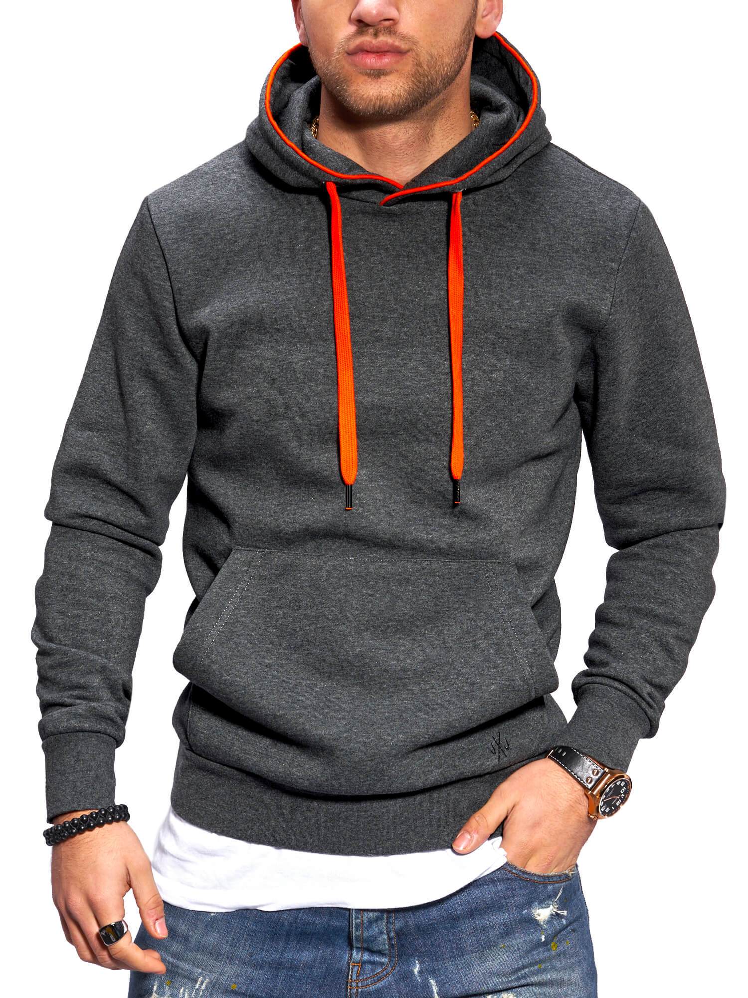 

Худи Jack & Jones Dark Grey Melange/Orange XL темно-серый