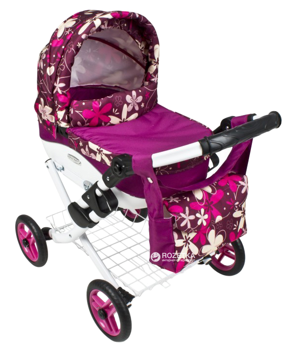 

Коляска для кукол Adbor Lily K-16 Pink Flowers